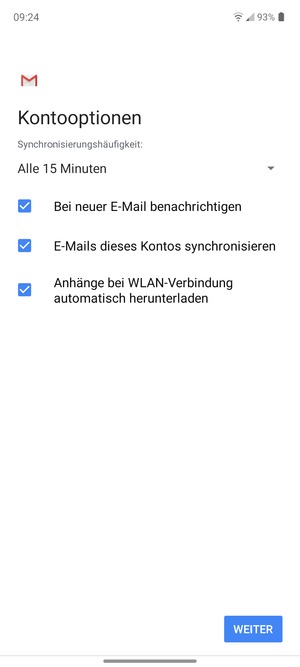 Wählen Sie WEITER