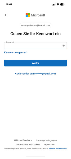 Geben Sie Ihre Passwort ein und wählen Sie Anmelden