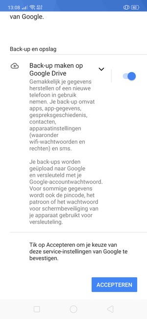 Selecteer ACCEPTEREN