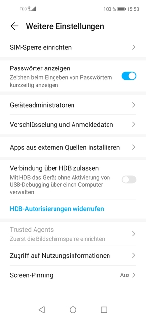 Wählen Sie SIM-Sperre einrichten