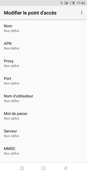 Saisissez les informations Internet