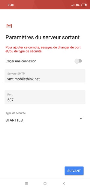 Sélectionnez Type de sécurité