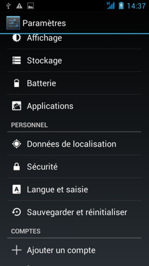Retournez au menu Paramètres, faites défiler et sélectionnez Données de localisation