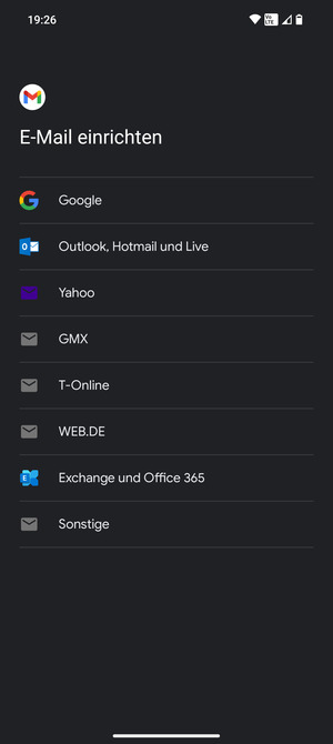 Wählen Sie Google