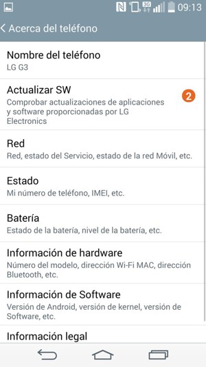 Seleccione Actualizar SW