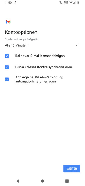 Wählen Sie WEITER