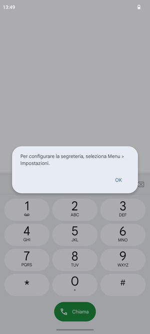 Se la segreteria telefonica non è configurata, seleziona OK