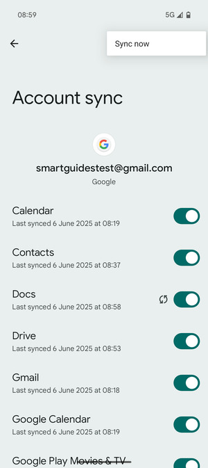 Select Sync now