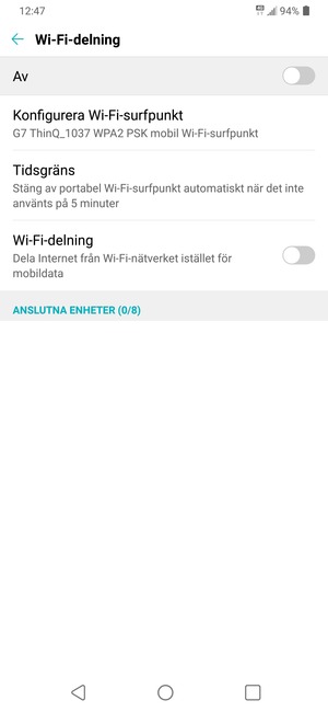 Välj Konfigurera Wi-Fi-surfpunkt