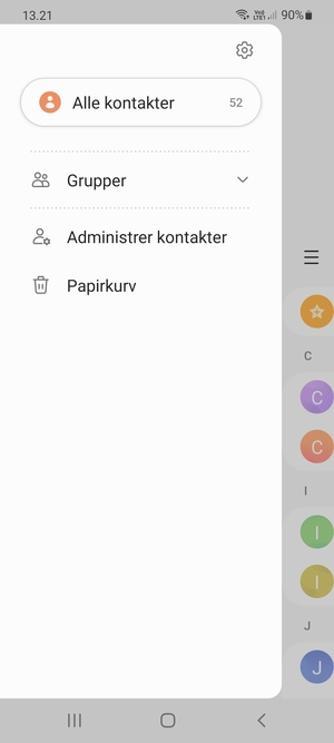 Vælg Administrer kontakter