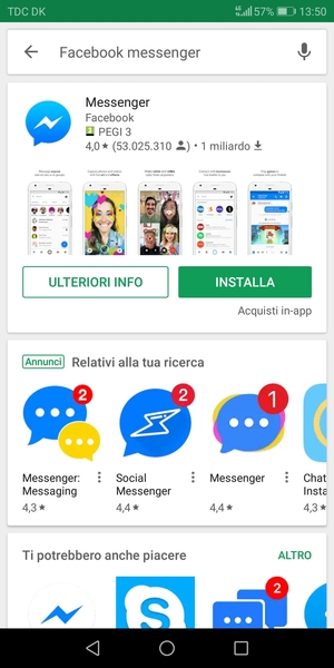 Seleziona l'applicazione