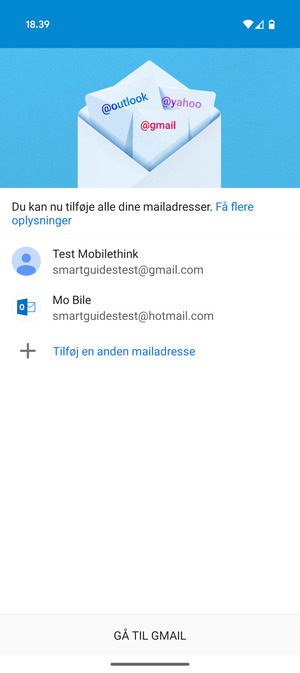 Vælg GÅ TIL GMAIL