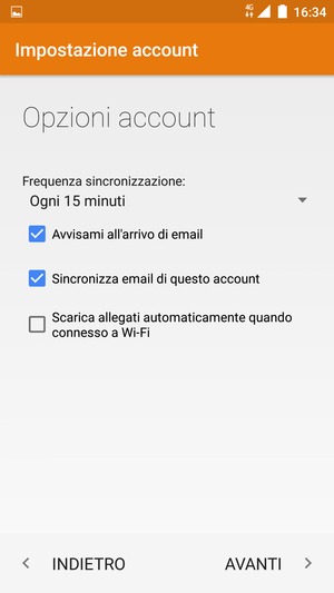 Seleziona AVANTI