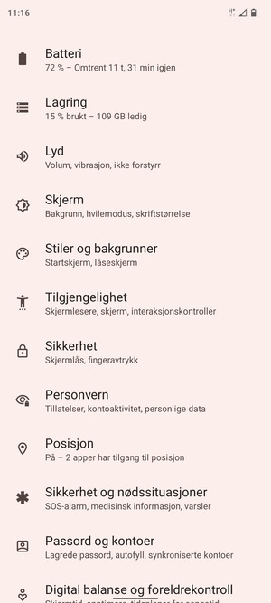 Bla til og velg Sikkerhet