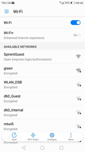 Select the wireless network you want to connect to
