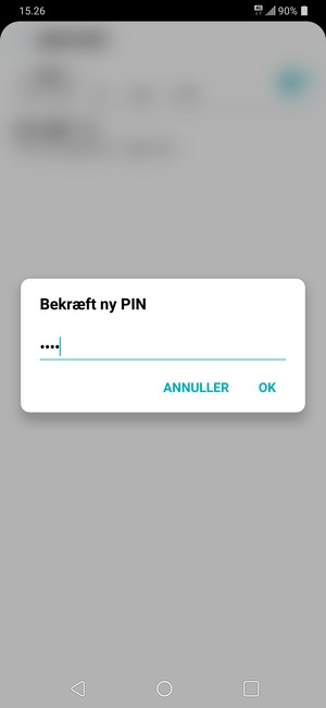 Bekræft din nye SIM-kort PIN og vælg OK