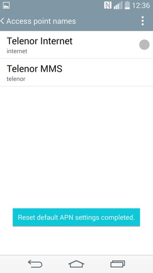 Your phone will reset to default Internet and MMS settings