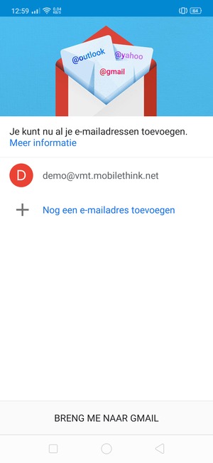Selecteer BRENG ME NAAR GMAIL