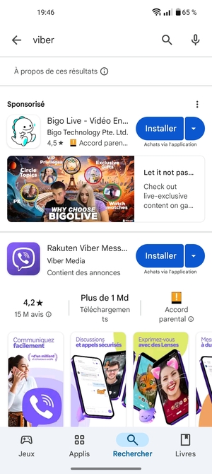 Sélectionnez l'appli
