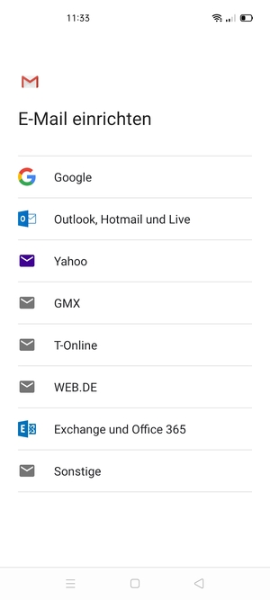 Wählen Sie Exchange und Office 365