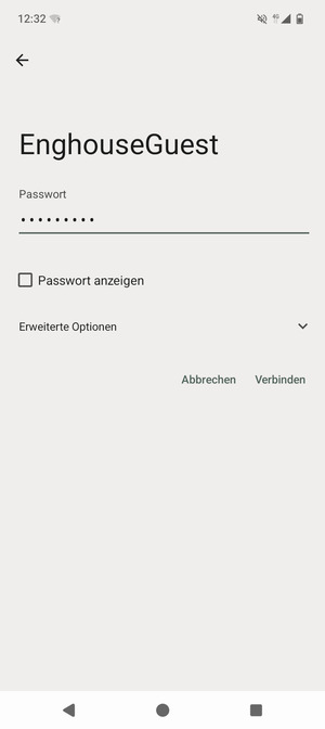 Geben Sie das WLAN-Passwort ein und wählen Sie Verbinden