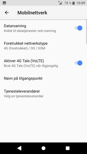 Slå Dataroaming på eller av