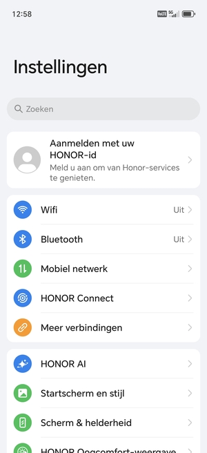 Selecteer Mobiel netwerk
