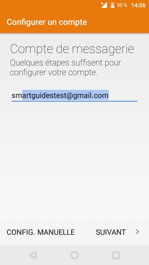 Saisissez votre adresse Gmail ou Hotmail. Sélectionnez SUIVANT