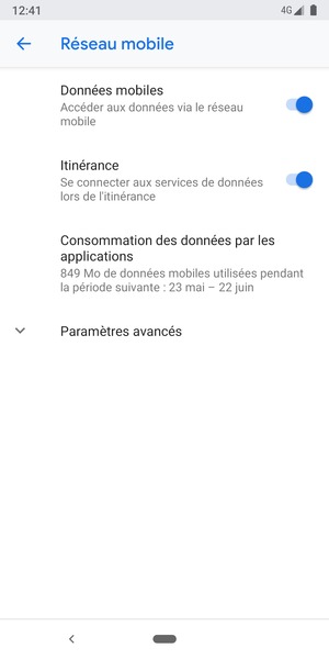 Activer ou désactiver Itinérance