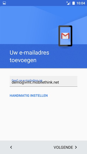 Voer uw e-mailadres in en selecteer VOLGENDE