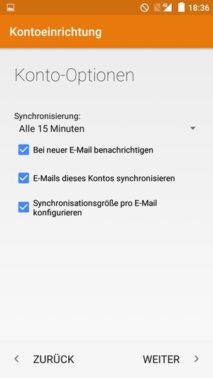 Wählen Sie WEITER