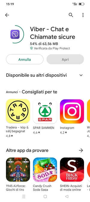 Attendi il completamento del processo di installazione