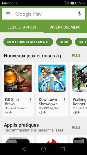 Sélectionnez la barre de Recherche