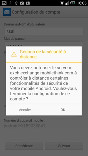 Sélectionnez OK