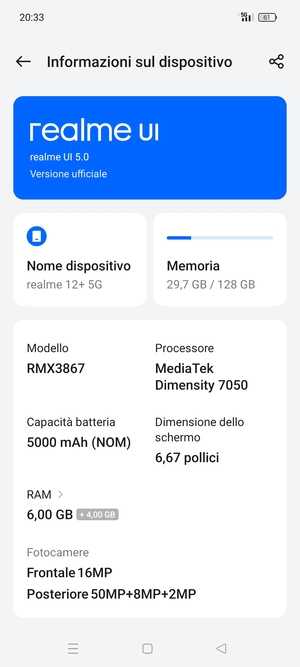 Seleziona realme UI