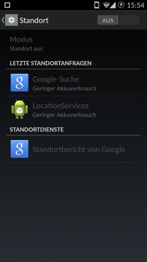 Schalten Sie Standort aus