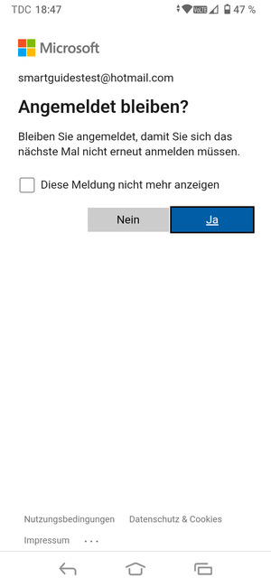 Wählen Sie die gewünschte Option