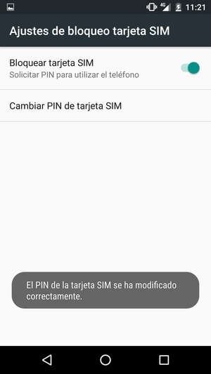 El PIN de la tarjeta SIM ha sido cambiado