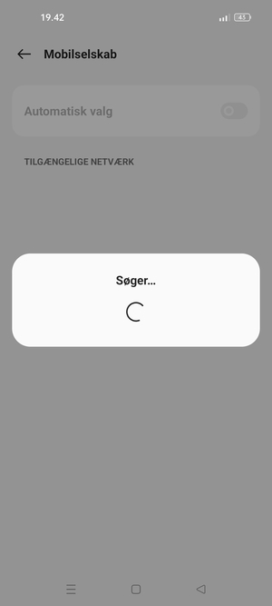 Afvent at søgningen er afsluttet
