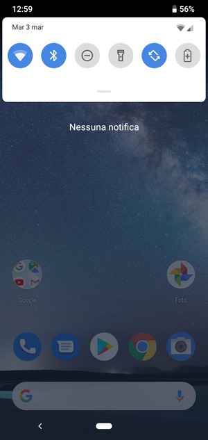 Scorri nuovamente verso il basso il menu in alto