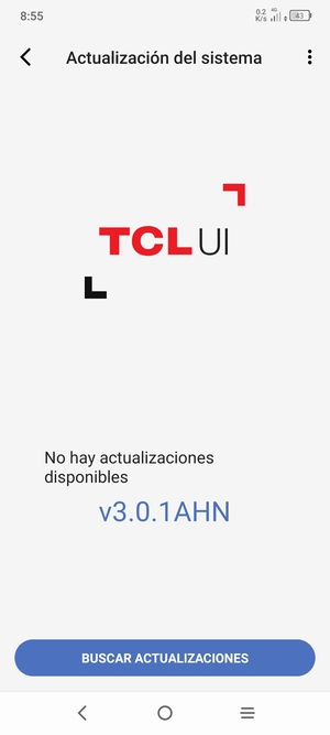 Si su teléfono está actualizado, verá la siguiente pantalla