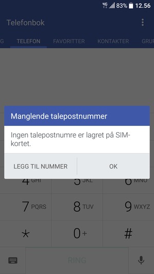 Hvis personsvar ikke er innstilt, velg LEGG TIL NUMMER
