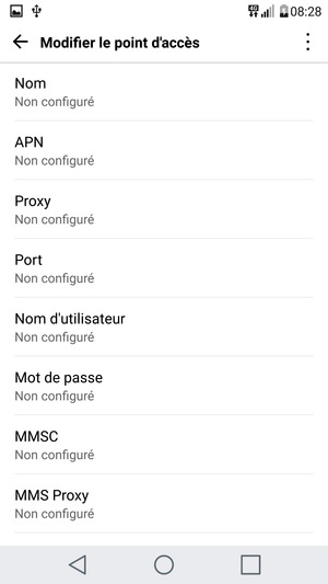 Saisissez les informations MMS