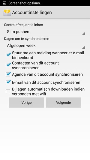 Selecteer Volgende