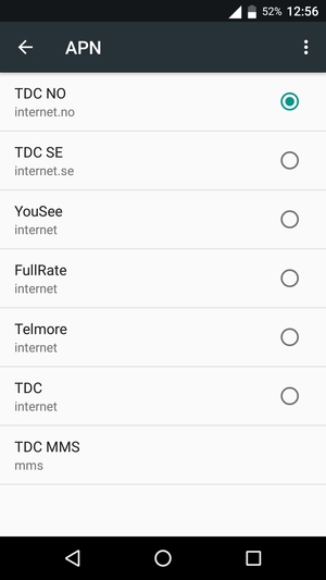 Seleziona il tasto Menu