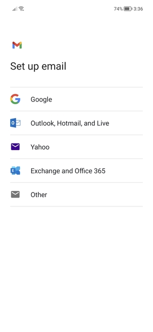 Select Exchange and Office 365