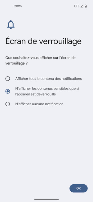 Sélectionnez votre option préférée et sélectionnez OK