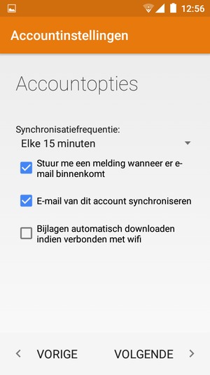 Selecteer VOLGENDE