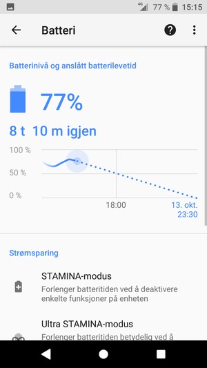 Velg STAMINA-modus