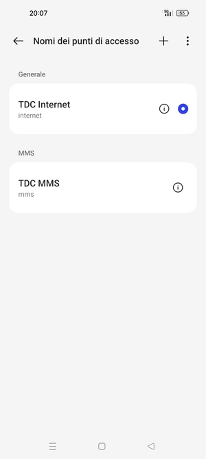 Seleziona il tasto Menu